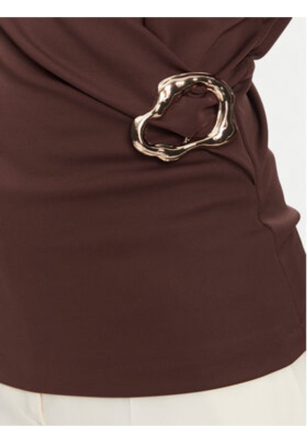 Rinascimento Bluzka CFC0123483003 B401 Brązowy Regular Fit. Kolor: brązowy. Materiał: syntetyk