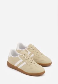 Renee - Żółte Sneakersy Typu Klasyczne Tenisówki Kilice. Okazja: na co dzień, na randkę. Kolor: żółty. Materiał: satyna, koronka #2