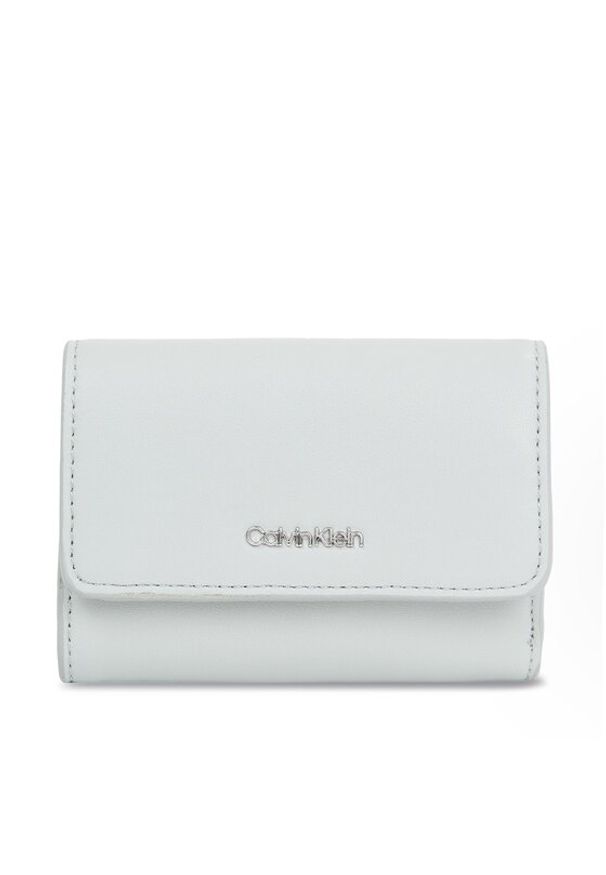 Calvin Klein Mały Portfel Damski Ck Must K60K611934 Szary. Kolor: szary. Materiał: skóra