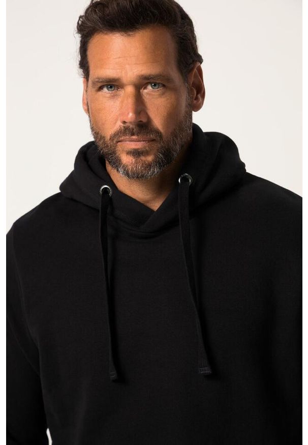 JAY-PI - Męska Bluza z kapturem odzież domowa kaptur kieszeń kangurka do roz. 8XL. Typ kołnierza: kaptur. Kolekcja: plus size. Kolor: czarny. Materiał: materiał, poliester, bawełna