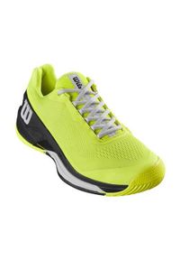 Buty do tenisa męskie Wilson Rush Pro 4.0 Allcourt. Zapięcie: sznurówki. Kolor: żółty. Materiał: materiał, syntetyk, tkanina. Szerokość cholewki: normalna. Sport: tenis