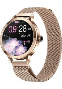 Giewont - Smartwatch Damski Veltori VT340-1 Złota Bransoleta + Różowy Pasek Silikonowy. Rodzaj zegarka: smartwatch. Kolor: złoty, różowy, wielokolorowy