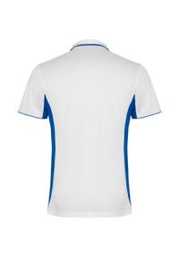 ROLY - Sportowa Koszulka Polo Z Krótkim Rękawem Dla Dorosłych Unisex Montmelo. Typ kołnierza: polo. Kolor: niebieski, wielokolorowy, biały. Długość rękawa: krótki rękaw. Długość: krótkie. Styl: sportowy