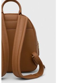 Love Moschino plecak damski kolor brązowy mały gładki. Kolor: brązowy. Wzór: gładki #3