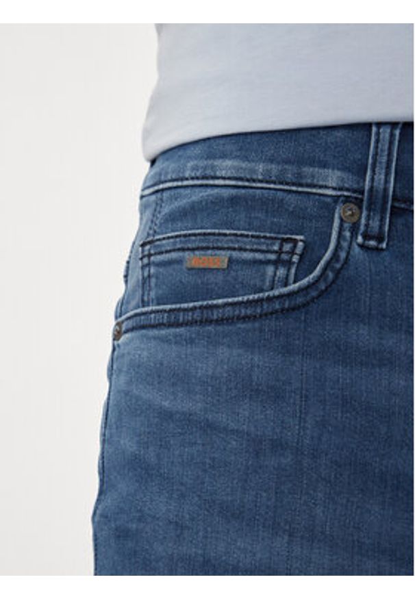 BOSS Szorty jeansowe 50513488 Niebieski Slim Fit. Kolor: niebieski. Materiał: bawełna