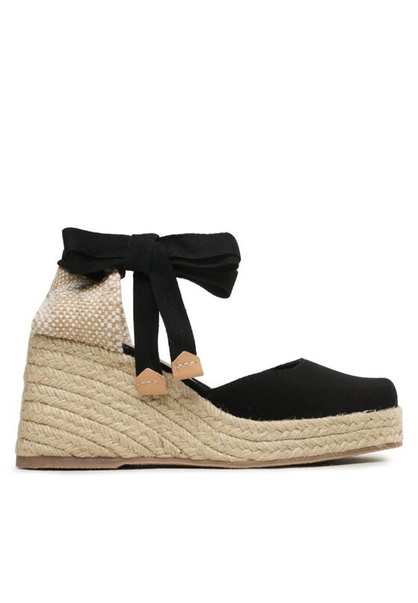 Castañer Espadryle Tina Jute/001 023071-100 Czarny. Kolor: czarny. Materiał: skóra