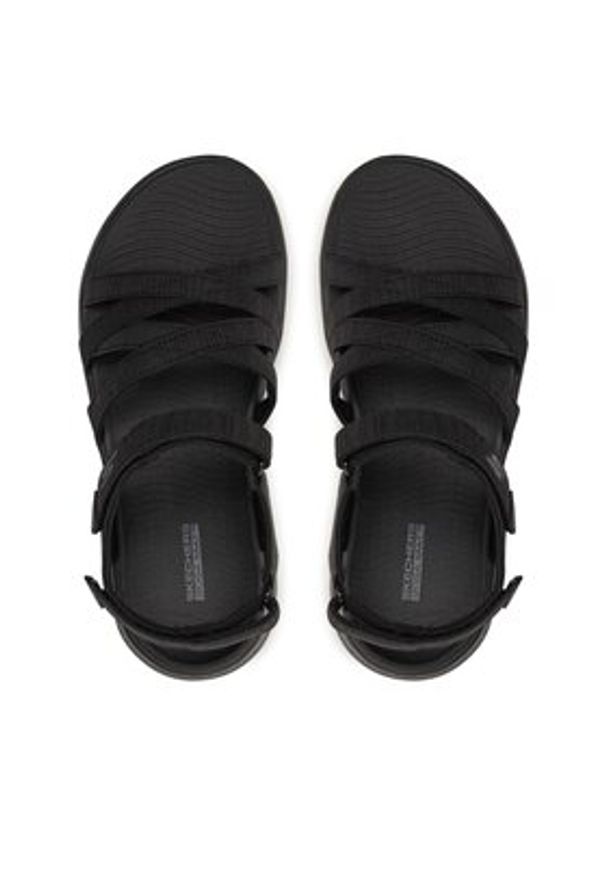 skechers - Skechers Sandały Go Walk Flex Sandal-Sunshine 141450/BBK Czarny. Kolor: czarny. Materiał: materiał