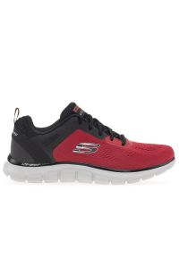 skechers - Buty Skechers Track-Broader 232698RDBK - czerwono-czarne. Okazja: na co dzień. Zapięcie: sznurówki. Kolor: czerwony, wielokolorowy, czarny. Materiał: guma, materiał, syntetyk. Szerokość cholewki: normalna