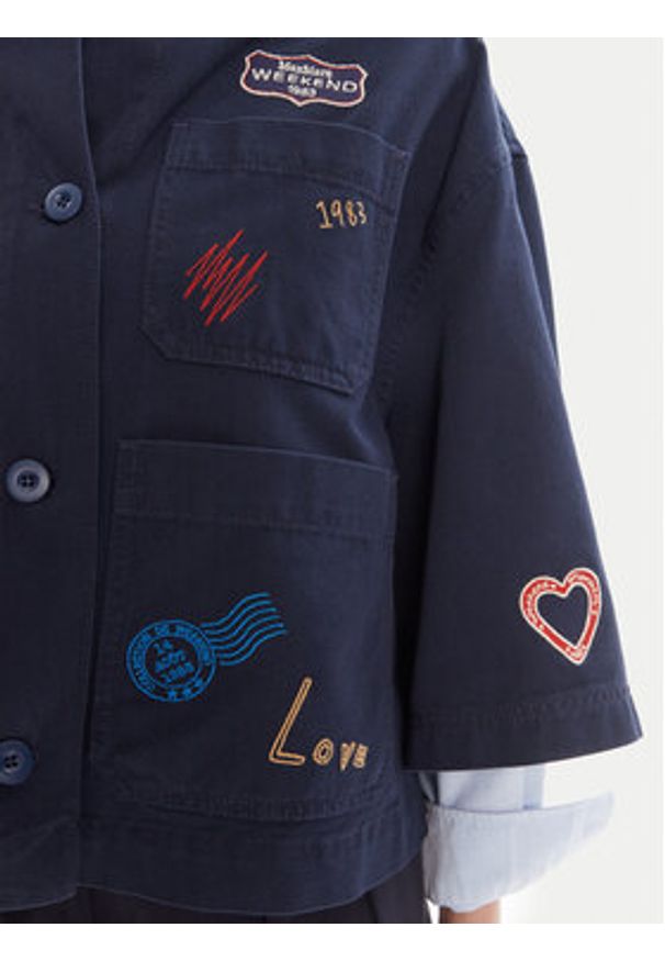 Weekend Max Mara Marynarka Assuan 2525046021 Granatowy Regular Fit. Kolor: niebieski. Materiał: bawełna