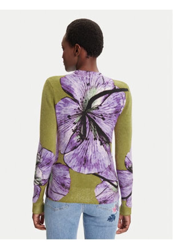 Desigual Sweter Orquidea Lacroix 25WWJF42 Zielony Regular Fit. Kolor: zielony. Materiał: syntetyk