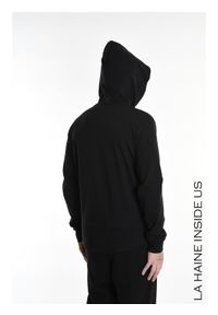 La Haine Inside Us Bluza | 3M M1166 | Mężczyzna | Czarny. Okazja: na co dzień. Typ kołnierza: kaptur. Kolor: czarny. Materiał: wiskoza, elastan. Wzór: aplikacja. Styl: casual, elegancki #4