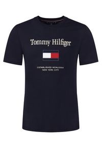 TOMMY HILFIGER - Tommy Hilfiger T-Shirt Embro Flag MW0MW42736 Granatowy Regular Fit. Kolor: niebieski. Materiał: bawełna #5