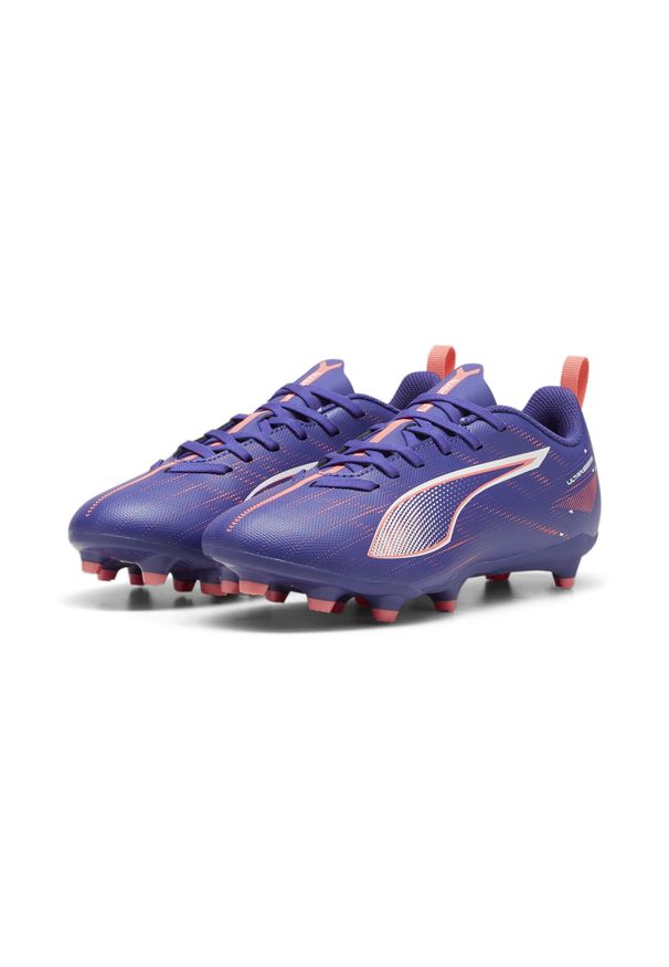 Puma - Młodzieżowe buty piłkarskie ULTRA 5 PLAY FG/AG PUMA. Kolor: biały, wielokolorowy, różowy, niebieski. Materiał: materiał, syntetyk, tkanina. Sport: piłka nożna
