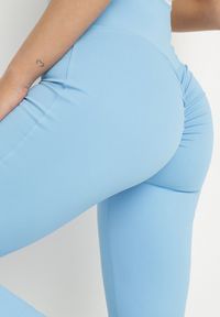 Born2be - Niebieskie Legginsy Typu Dzwony z Wysokim Stanem Orralise. Okazja: na co dzień. Stan: podwyższony. Kolor: niebieski. Styl: casual #7