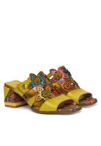 Laura Vita Klapki Jacqueso 09 Żółty. Kolor: żółty. Materiał: skóra #3