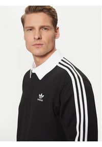 Adidas - adidas Polo adicolor Rugby IZ4806 Czarny Regular Fit. Typ kołnierza: polo. Kolor: czarny. Materiał: bawełna #4