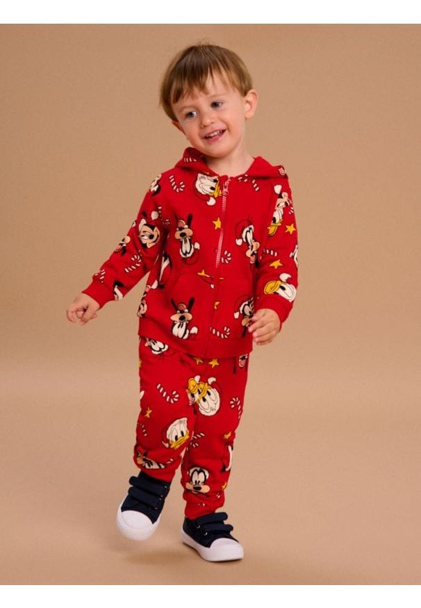 Sinsay - Spodnie jogger Mickey Mouse - czerwony. Kolor: czerwony. Wzór: motyw z bajki