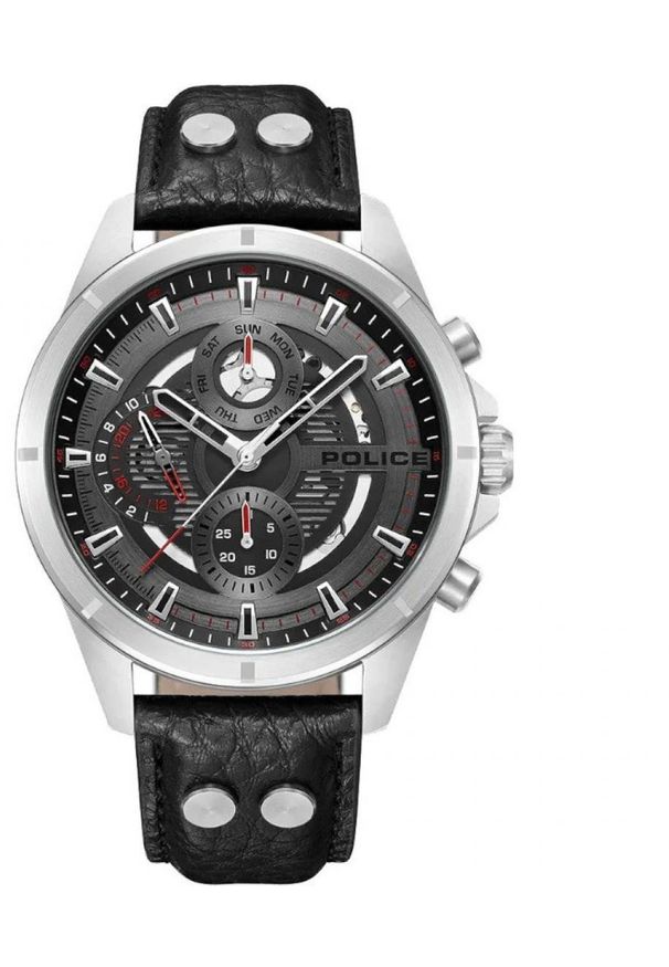Zegarek Police Zegarek Męski Police PEWJF0004601 Czarny Szary. Kolor: szary, wielokolorowy, czarny
