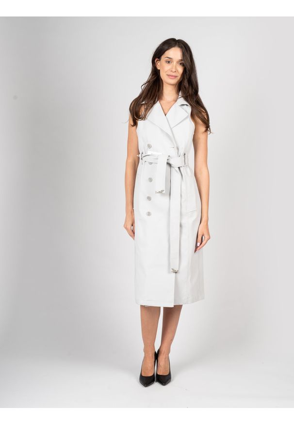 Patrizia Pepe Trencz | 8O0079/A301 | Kobieta | Szary. Kolor: szary. Materiał: bawełna, poliamid, elastan. Styl: klasyczny, elegancki