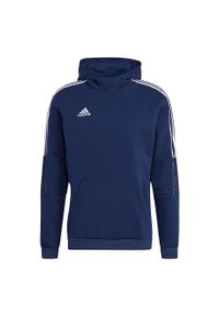 Adidas - Bluza piłkarska męska adidas Tiro 21 Sweat Hoody. Kolor: niebieski, wielokolorowy, biały. Materiał: poliester, bawełna. Sport: piłka nożna