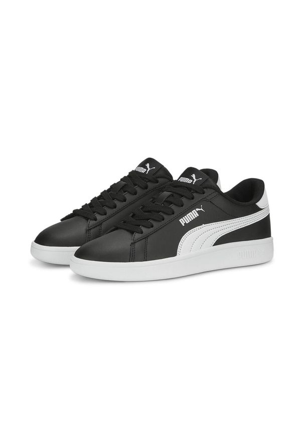 Puma - Młodzieżowe skórzane sneakersy Smash 3.0 PUMA Black White. Kolor: biały, wielokolorowy, czarny. Materiał: skóra