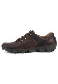 Olivier Skórzane buty trekkingowe męskie 214GT brązowe. Okazja: na spacer, na co dzień. Kolor: brązowy. Materiał: skóra. Sport: turystyka piesza #4