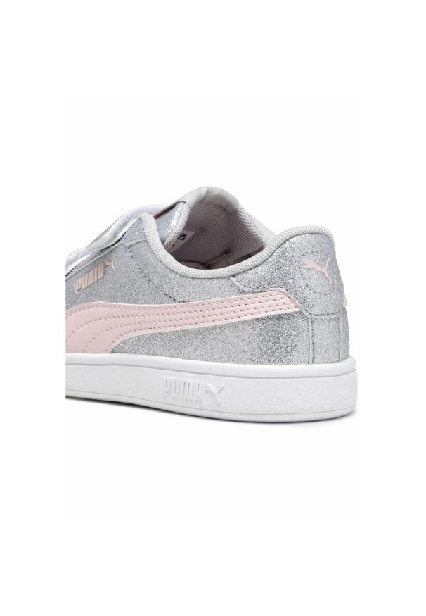 Puma - Dziecięce sneakersy Smash 3.0 Glitz Glam PUMA Glacial Gray Frosty Pink. Kolor: wielokolorowy, różowy, niebieski. Materiał: materiał, skóra, syntetyk. Szerokość cholewki: normalna