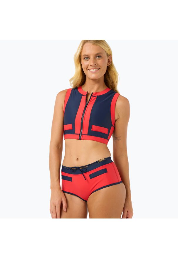 RIPCURL - Dół od stroju kąpielowego Rip Curl Noughties Low Rise Victoria Vergara. Kolor: niebieski