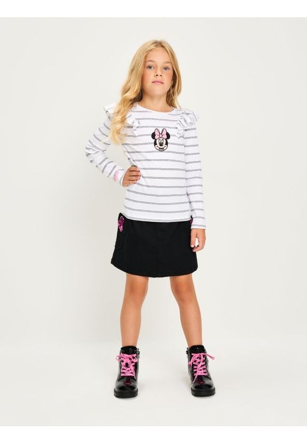 Sinsay - Prążkowana koszulka z długimi rękawami Minnie Mouse - wielobarwny. Materiał: prążkowany. Długość rękawa: długi rękaw. Długość: długie. Wzór: motyw z bajki