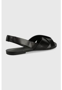 vagabond - Vagabond sandały skórzane TIA damskie kolor czarny. Kolor: czarny. Materiał: skóra. Wzór: gładki. Obcas: na obcasie. Wysokość obcasa: niski #5