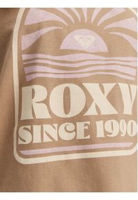 Roxy T-Shirt ERJZT05912 Brązowy Regular Fit. Kolor: brązowy. Materiał: bawełna #4