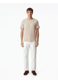 Reserved - T-shirt slim fit - beżowy. Kolor: beżowy. Materiał: bawełna, dzianina #1