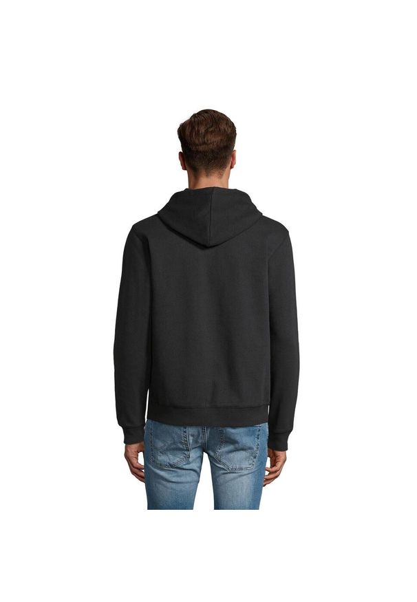 SOL'S - Męska Bluza Z Kapturem Spike Full Zip. Typ kołnierza: kaptur. Kolor: czarny