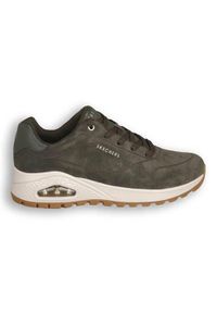 skechers - Buty do chodzenia damskie Skechers Olv Uno Rugged. Kolor: zielony. Materiał: syntetyk, materiał. Szerokość cholewki: normalna. Sport: turystyka piesza