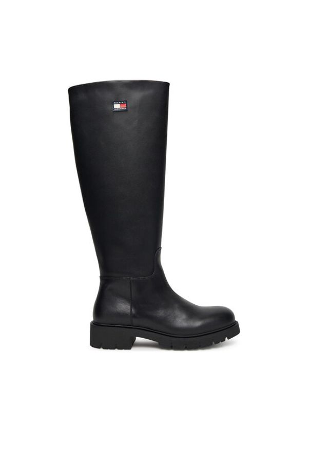 Tommy Jeans Kozaki Tjw Stretchy Long Shaft Boot EN0EN02828 Czarny. Kolor: czarny. Materiał: skóra
