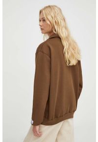 Mercer Amsterdam bluza bawełniana kolor brązowy z aplikacją. Kolor: brązowy. Materiał: bawełna. Długość: krótkie. Wzór: aplikacja #5