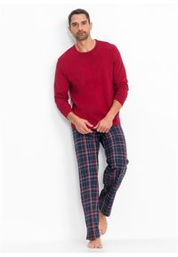 bonprix - Piżama z czystej bawełny organicznej, z długim rękawem. Kolor: czerwony. Materiał: bawełna. Długość: długie #1