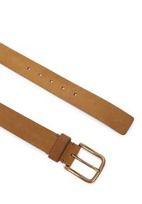 Calvin Klein Pasek Round Buckle Suede 35Mm Fixed LV04D7070G Brązowy. Kolor: brązowy. Materiał: zamsz, skóra #2