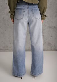 Renee - Niebieskie Jeansy Szerokie z Wytarciami High Waist Calale. Stan: podwyższony. Kolor: niebieski #4