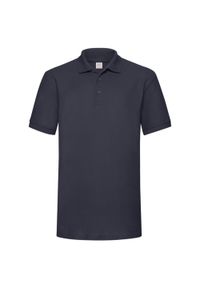 FRUIT OF THE LOOM - Męska Koszulka Polo O Wysokiej Gramaturze. Typ kołnierza: polo. Kolor: niebieski