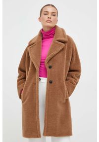 Marella płaszcz z domieszką wełny kolor brązowy przejściowy oversize. Kolor: brązowy. Materiał: wełna. Styl: klasyczny #7