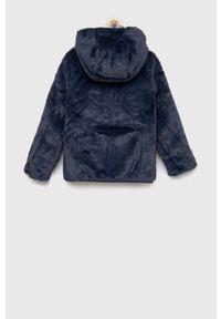 Abercrombie & Fitch kurtka dwustronna dziecięca kolor niebieski. Okazja: na co dzień. Typ kołnierza: kaptur. Kolor: niebieski. Materiał: poliester. Styl: casual #5