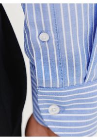 Pako Lorente - PAKO LORENTE – Niebieska koszula męska w paski. Kolor: niebieski. Materiał: bawełna. Długość rękawa: długi rękaw. Długość: długie. Wzór: paski #4