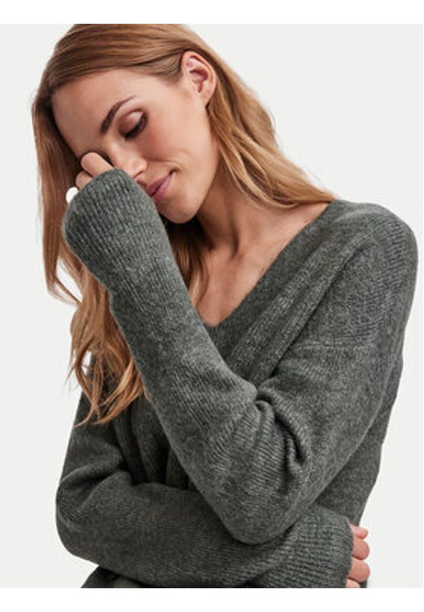 Vero Moda Sweter Crewlefile 10233357 Zielony Loose Fit. Kolor: zielony. Materiał: syntetyk