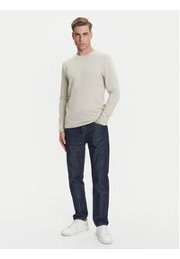 BOSS Longsleeve Tchark 50473286 Beżowy Regular Fit. Kolor: beżowy. Materiał: bawełna. Długość rękawa: długi rękaw #5