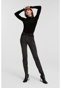 Karl Lagerfeld - KARL LAGERFELD Czarny golf damski Classic Turtle Neck, Rozmiar XL. Typ kołnierza: golf. Kolor: czarny. Materiał: poliester, wiskoza. Styl: elegancki #5