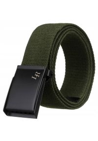 LOREN - Pasek parciany Loren BJ-B-1 khaki. Kolor: brązowy. Materiał: materiał. Styl: elegancki
