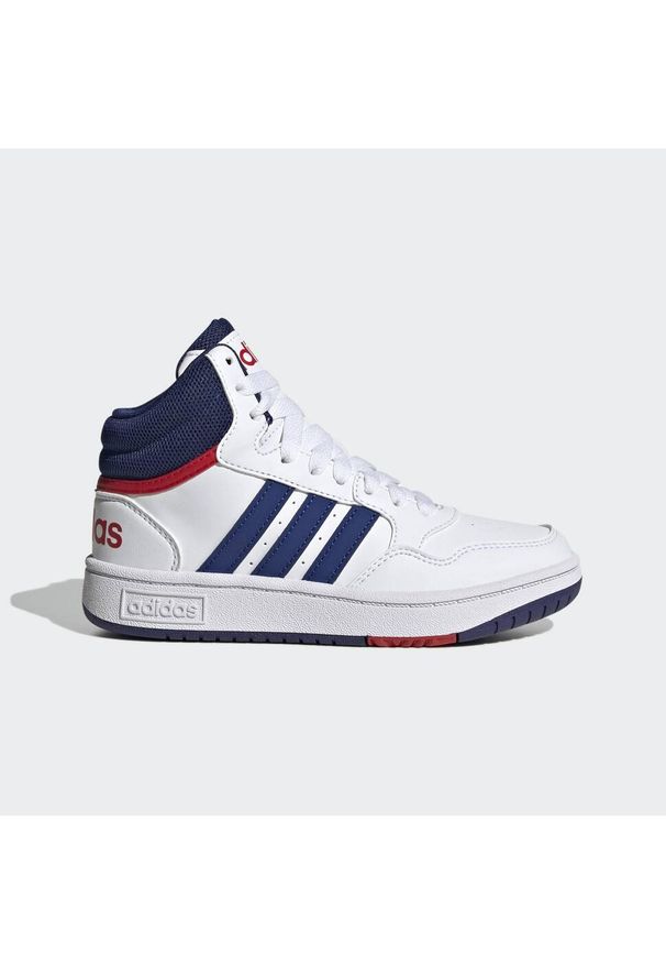 Adidas - Hoops Mid Shoes. Kolor: biały, czerwony, wielokolorowy, niebieski. Sport: tenis