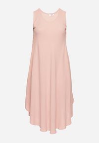 Born2be - Różowa Rozkloszowana Sukienka z Bawełną Nairilo. Okazja: na spacer. Kolor: różowy. Materiał: bawełna. Sezon: lato. Styl: klasyczny, elegancki #2