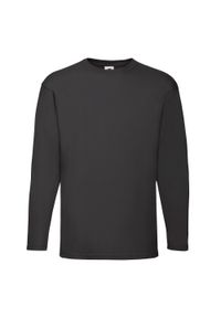 FRUIT OF THE LOOM - Koszulka Z Długim Rękawem Dla Dorosłych Unisex Valueweight. Kolor: czarny. Długość rękawa: długi rękaw. Długość: długie